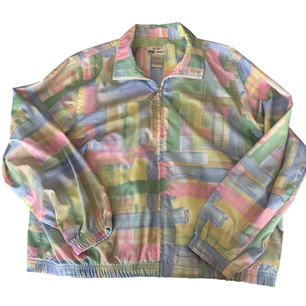 Koret‎ Sport | Large | Pastel Abstract Print | Lightweight | Full Zip | Jacket